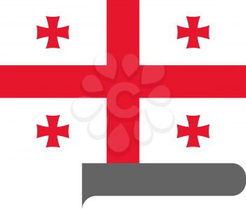 Flag of Georgia horizontal shape, pointer for world map