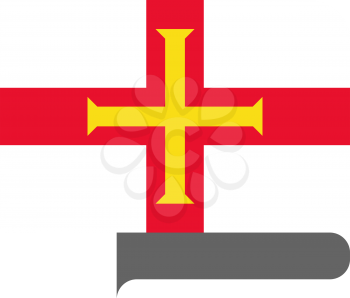 Flag of Guernsey horizontal shape, pointer for world map