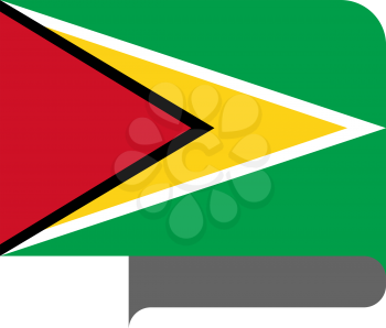 Flag of Guyana horizontal shape, pointer for world map
