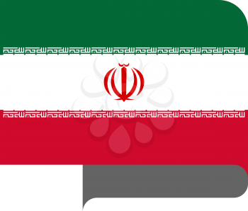 Flag of Iran horizontal shape, pointer for world map