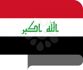 Flag of Iraq horizontal shape, pointer for world map
