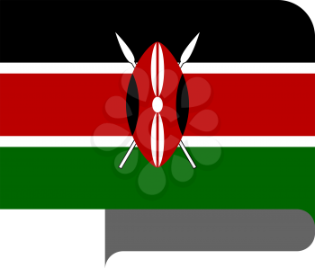 Flag of Kenya horizontal shape, pointer for world map