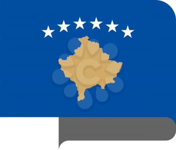 Flag of Kosovo horizontal shape, pointer for world map