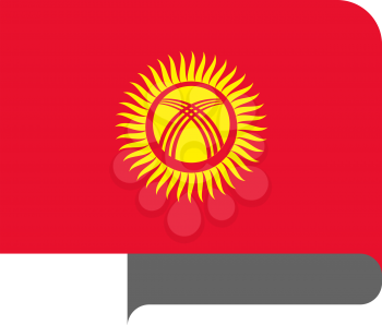 Flag of Kyrgyzstan horizontal shape, pointer for world map