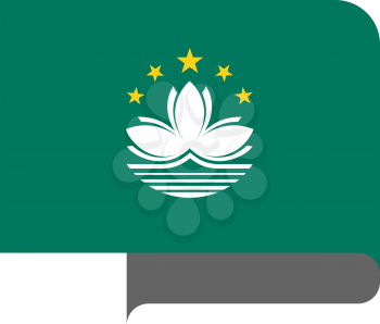 Flag of Macau horizontal shape, pointer for world map