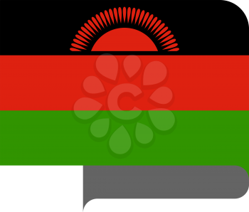 Flag of Malawi horizontal shape, pointer for world map