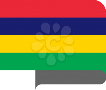 Flag of Mauritius horizontal shape, pointer for world map