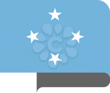 Flag of Federated States of Micronesia horizontal shape, pointer for world map