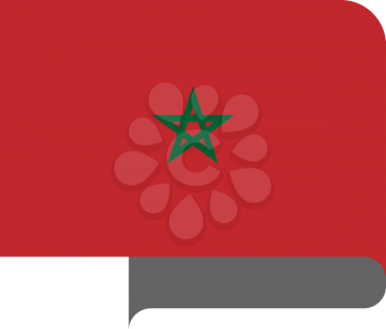 Flag of Morocco horizontal shape, pointer for world map