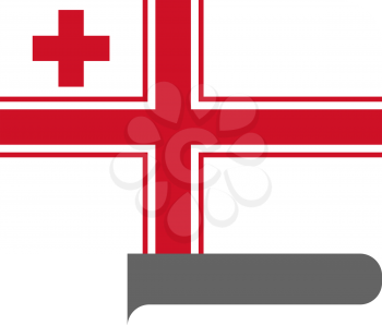 Flag of Naval Ensign of Tonga horizontal shape, pointer for world map