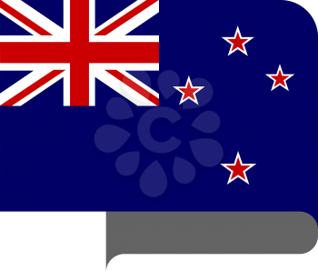 Flag of New Zealand horizontal shape, pointer for world map