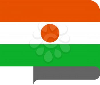 Flag of Niger horizontal shape, pointer for world map