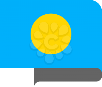 Flag of Palau horizontal shape, pointer for world map