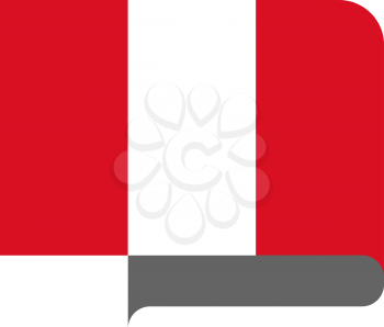 Flag of Peru horizontal shape, pointer for world map