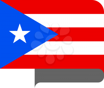 Flag of Puerto Rico horizontal shape, pointer for world map
