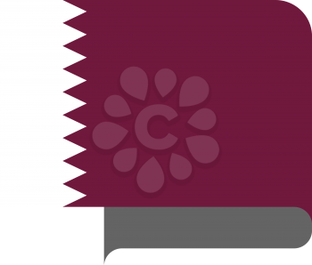 Flag of Qatar horizontal shape, pointer for world map