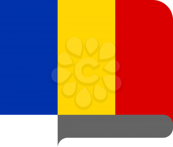 Flag of Romania horizontal shape, pointer for world map