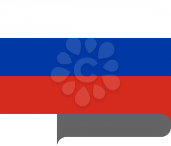 Flag of Russia horizontal shape, pointer for world map