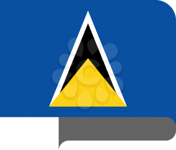 Flag of Saint Lucia horizontal shape, pointer for world map