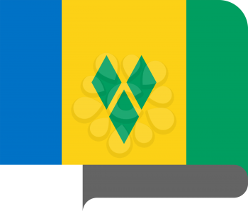 Flag of Saint Vincent and the Grenadines horizontal shape, pointer for world map
