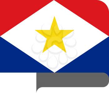 Flag of Saba horizontal shape, pointer for world map