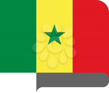 Flag of Republic of Senegal horizontal shape, pointer for world map