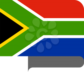 Flag of South Africa horizontal shape, pointer for world map