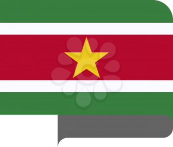 Flag of Suriname horizontal shape, pointer for world map