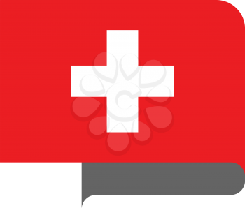 Flag of Swiss Confederation horizontal shape, pointer for world map