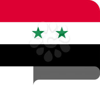 Flag of Syria horizontal shape, pointer for world map