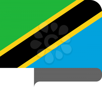 Flag of Tanzania horizontal shape, pointer for world map