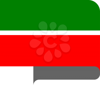 Flag of Tatarstan horizontal shape, pointer for world map