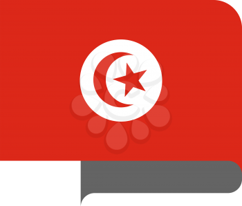 Flag of Tunisia horizontal shape, pointer for world map