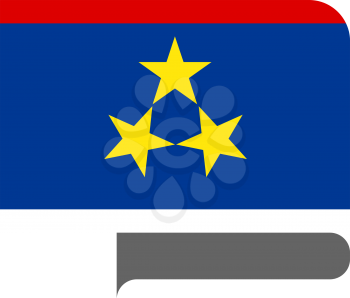 Flag of Autonomous Province of Vojvodina horizontal shape, pointer for world map