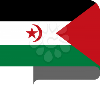 Flag of Western Sahara horizontal shape, pointer for world map
