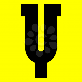 Dark modern font. Trendy alphabet, black vector letter Y on a yellow background, vector illustration 10eps