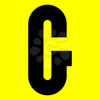 Dark modern font. Trendy alphabet, black vector letter G on a yellow background, vector illustration 10eps