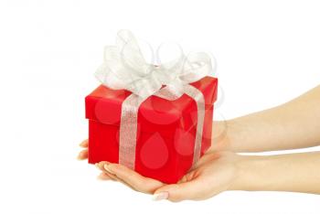 Royalty Free Photo of a Gift With a White Bow