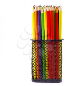 Royalty Free Photo of Pencil Crayons in a Container