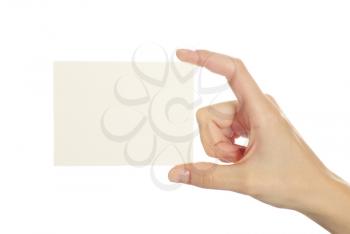 Royalty Free Photo of a Hand With a Blank Card