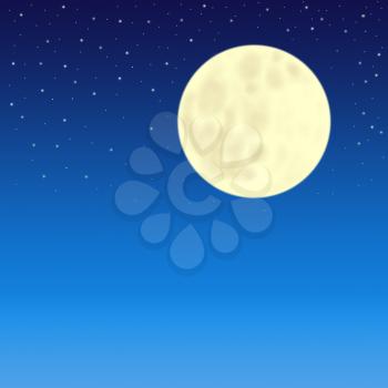 Full moon on starry night sky background


