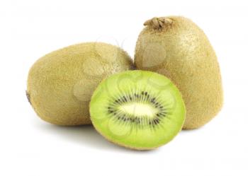 Fresh piece kiwi fruit isolated on white background
