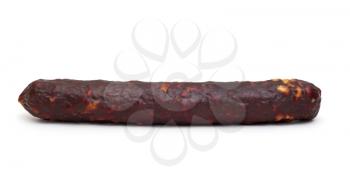 Smoked sausage isolated on white