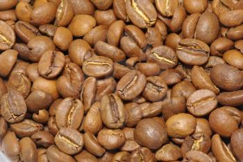 Brown background from coffee grains 