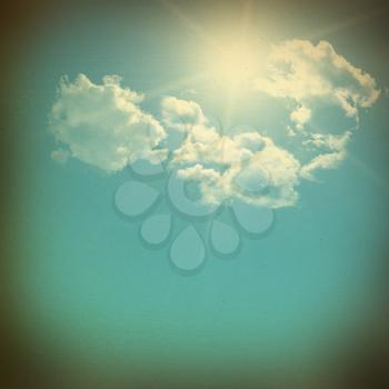 grunge image of blue sky with clouds 