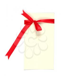Blank gift tag tied with a bow