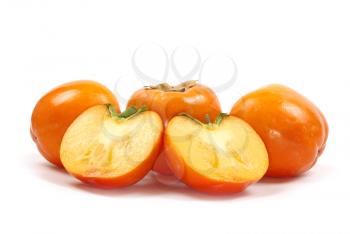 persimmon fruits isolated on white