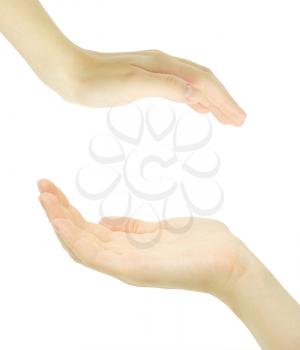 Empty hand isolated on white background