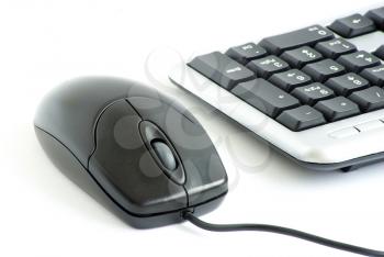 computer mouse and keyboard isolated on white