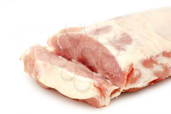 Pieces of fresh raw meat isolated on white background